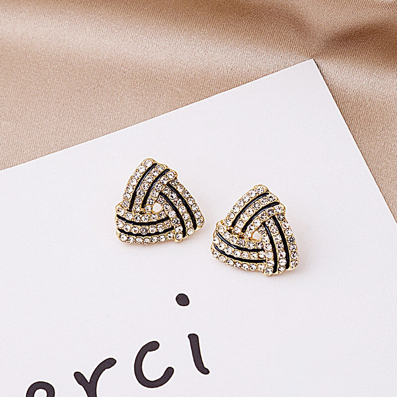 Picture of Triangle Earrings for Women Full Rhinestone Earrings 2023 Korean Fashion Cute Jewelry