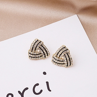 Picture of Triangle Earrings for Women Full Rhinestone Earrings 2023 Korean Fashion Cute Jewelry