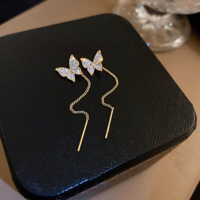 Picture of Trendsetter -Fashion Butterfly Tassel Drop Earrings For Women Trendy Shiny Moon Star Pearls Dangle Earrings- Inventive Choice