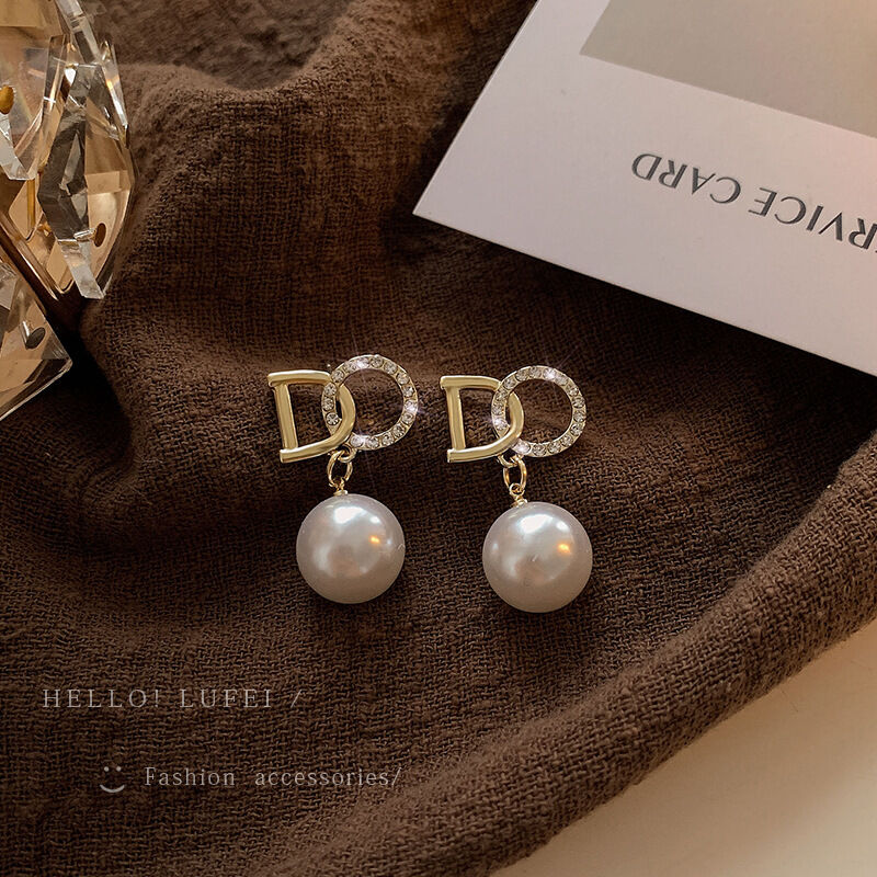 Picture of Simple DO Dangle Earrings for Women Full Rhinestone Earrings Korean Fashion Cute Jewelry Qualityful - Easy To care and Longive