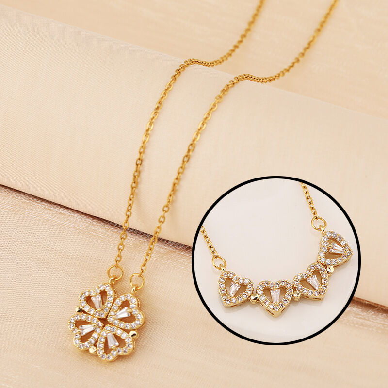 Picture of Stylish Trendy Love Magnetic Chain Necklaces for Girls Simple Stylish Fashion - Folding Heart-Shaped Pendant Necklaces for Women New Collection