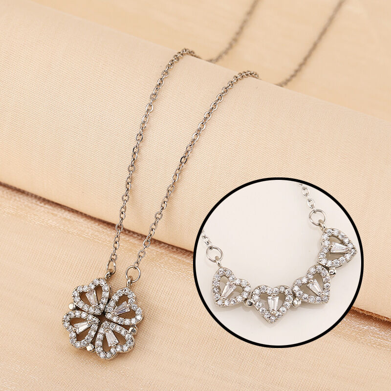Picture of Stylish Trendy Love Magnetic Chain Necklaces for Girls Simple Stylish Fashion - Folding Heart-Shaped Pendant Necklaces for Women New Collection