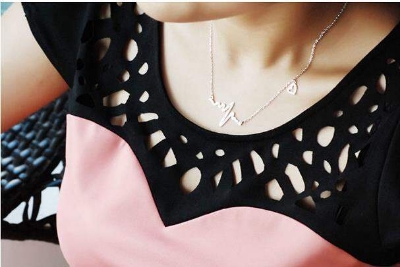 Picture of Whimsical Trendsetter -Upscale Living -Heartbeat Necklace ECG Necklace Delicate Minimalist for girl r women- Inventive Choice