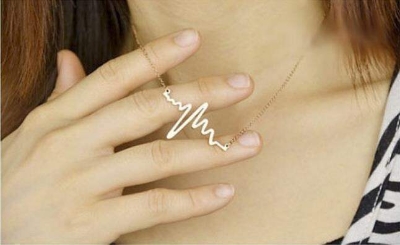 Picture of Whimsical Trendsetter -Upscale Living -Heartbeat Necklace ECG Necklace Delicate Minimalist for girl r women- Inventive Choice