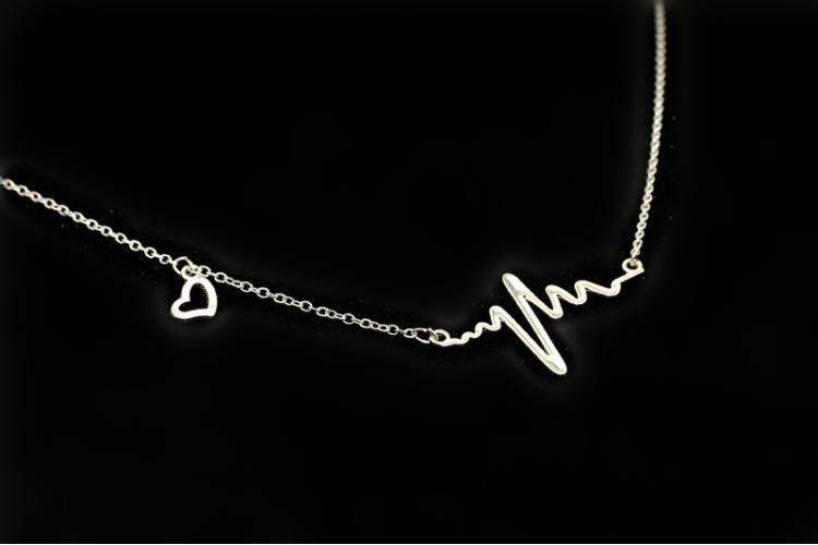 Picture of Whimsical Trendsetter -Upscale Living -Heartbeat Necklace ECG Necklace Delicate Minimalist for girl r women- Inventive Choice