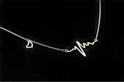 Picture of Whimsical Trendsetter -Upscale Living -Heartbeat Necklace ECG Necklace Delicate Minimalist for girl r women- Inventive Choice