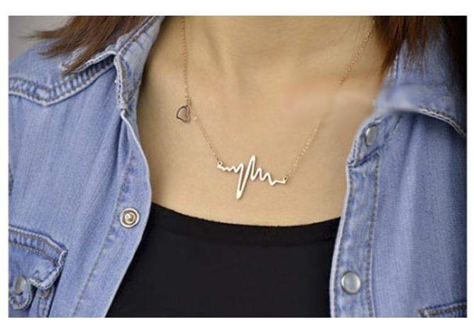 Picture of Whimsical Trendsetter -Upscale Living -Heartbeat Necklace ECG Necklace Delicate Minimalist for girl r women- Inventive Choice