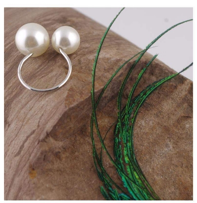 Picture of 2 Pieces Indispensable -Korean Pearl Ring Female Fashion Opening Adjustable Size Wild Simple Personality Ring Jewelry- Innovative