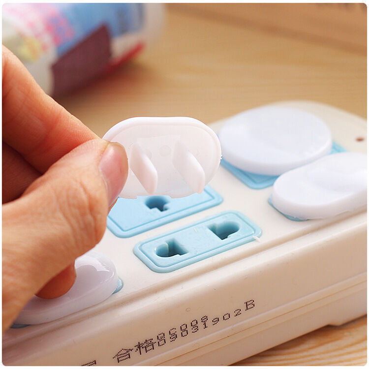 Picture of 10 Pcs Child Safety Protection Socket Plug Protector Baby Electric Shock Protection Power Supply Cover Anti-Electric White 3 pin 10 Pcs