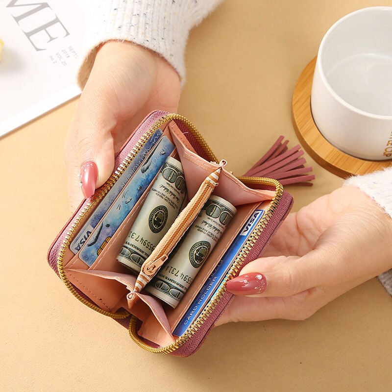 Picture of Women PU Leather Zipper Wallet Coin Purse Multi Card Holder