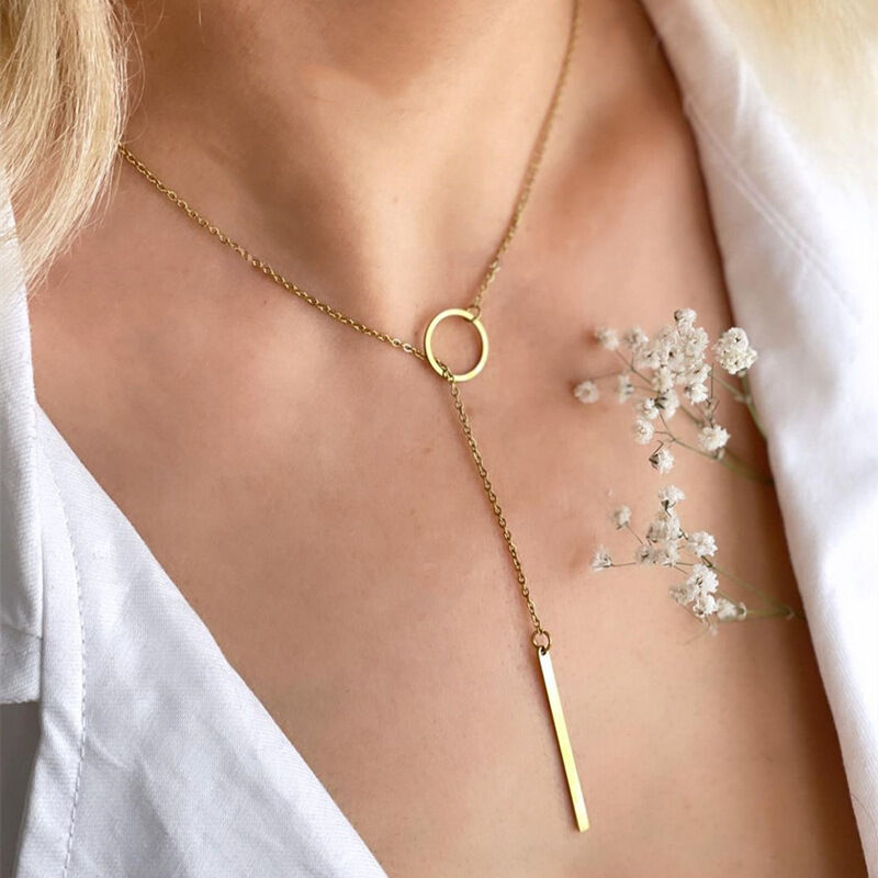 Picture of Stick Pendant Necklace Hollow Girl Long Link Chain Neckless for girls and women's