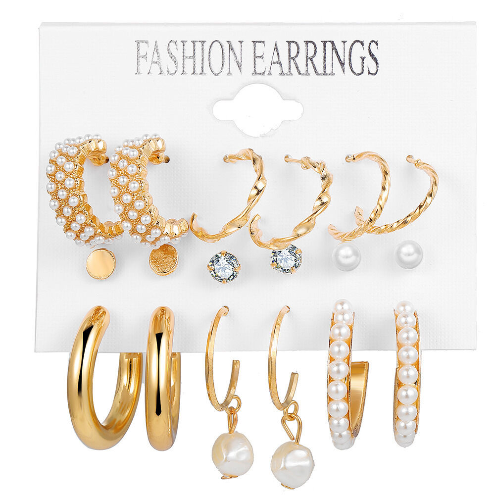 Picture of 1 set 9 Pairs Big Earring for Women and Girls