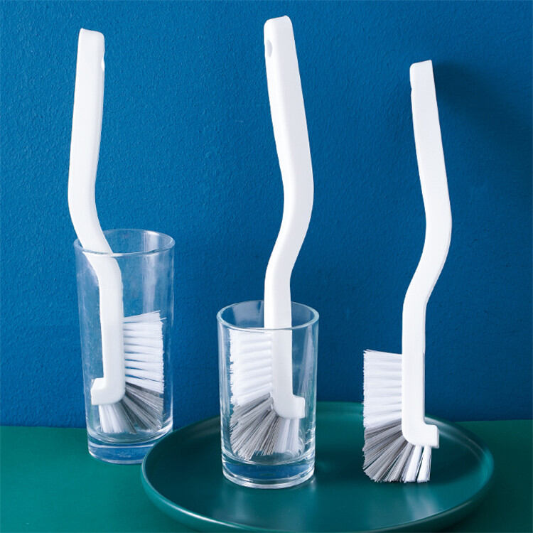 Picture of 1 Pcs Long Handle Cup Brush Stainless Steel Water Cup Nylon Cleaning Brush Multi-function cleaning brush Mini Edge Corner Plastic Brush Pots Pans Cups Toilets