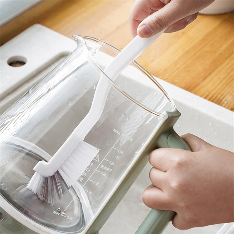Picture of 1 Pcs Long Handle Cup Brush Stainless Steel Water Cup Nylon Cleaning Brush Multi-function cleaning brush Mini Edge Corner Plastic Brush Pots Pans Cups Toilets