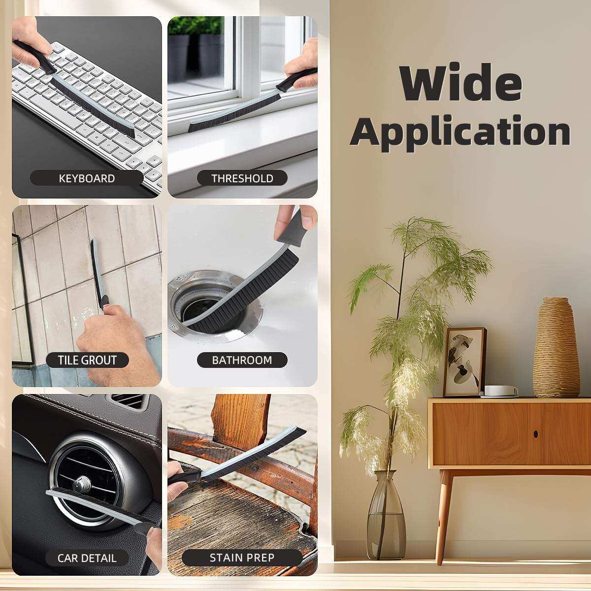 Picture of 1/2 Pcs Hard Bristle Crevice Cleaning Brush Multifunctional Gap Scrub Brush Crevice Gap Cleaning Brush with Hard Bristles for The Dead Corners