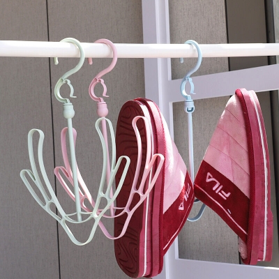 Picture of 2 Pcs 360 Degree Rotatable Shoes Drying Rack Plastic Storage Hook Convenient Superimposable Hanging Shoes Storage Rack Hanger Cloth, Bag, Cap Drying Hanger