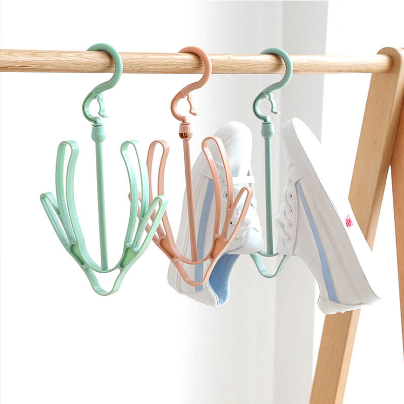 Picture of 2 Pcs 360 Degree Rotatable Shoes Drying Rack Plastic Storage Hook Convenient Superimposable Hanging Shoes Storage Rack Hanger Cloth, Bag, Cap Drying Hanger