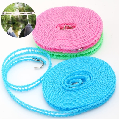 Picture of 5 Meter (16 Feet ) Strength Nylon Non-slip Drying Rack Rope Clothesline Outdoor Windproof Adjustable  With Hook Clothesline