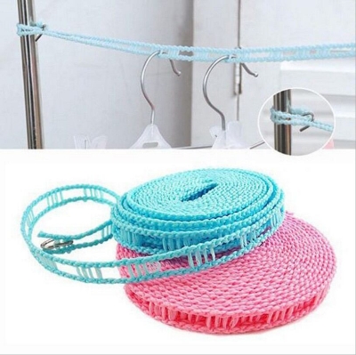 Picture of 5 Meter (16 Feet ) Strength Nylon Non-slip Drying Rack Rope Clothesline Outdoor Windproof Adjustable  With Hook Clothesline