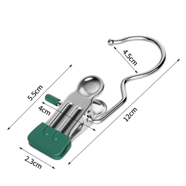 Picture of 5 Pcs Stainless Steel Clothespins Laundry Clothes Pegs single clip hanger metal hanger sock for drying and saving space