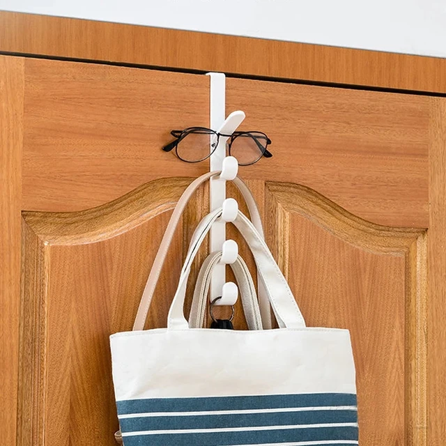 Picture of 1 Pcs 5 Layers Over The Door Hook Organizer Rack Hanger Bedroom Door Clothes Hanging Door Hanger Handbag Towel Hook