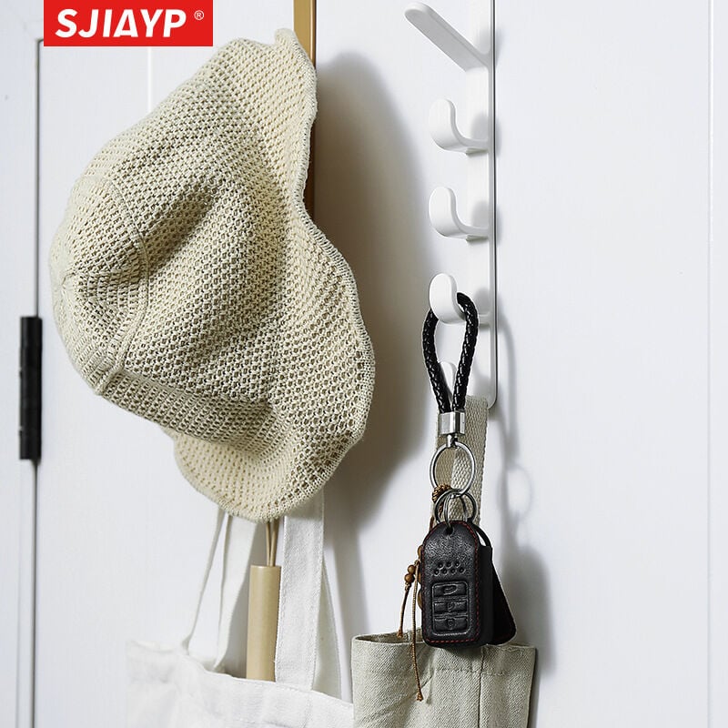 Picture of 1 Pcs 5 Layers Over The Door Hook Organizer Rack Hanger Bedroom Door Clothes Hanging Door Hanger Handbag Towel Hook