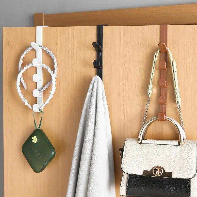 Picture of 1 Pcs 5 Layers Over The Door Hook Organizer Rack Hanger Bedroom Door Clothes Hanging Door Hanger Handbag Towel Hook
