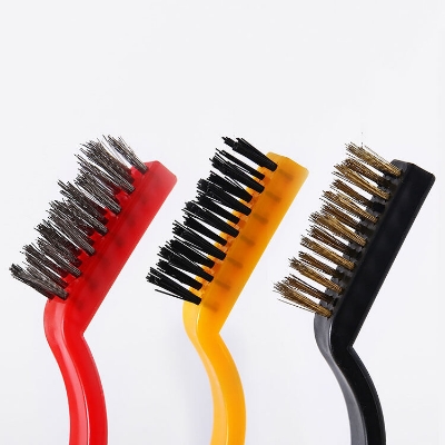 Picture of 3 Pcs Set Stove cleaning brush 7 inch mini kitchen cleaning brush Mini Stainless Steel Wire Brush for Cleaning Welding Slag Rust Bristle Scratch Brush
