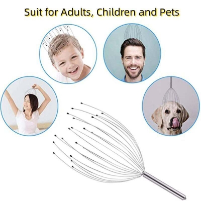 Picture of 1 Pcs Head Relax Massager Healing Neck Claw Massage Pain Relief Octopus Scalp Relax Spa Headache Stimulate Blood Circulate Scalp Relaxation Tool