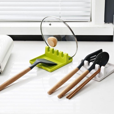 Picture of Kitchen Spoon Holders Pot Lid Rack Pot Lid Cooking Tool Tableware Storage Rack Chopsticks Holder Non-slip Spoons Pad Kitchen Utensil