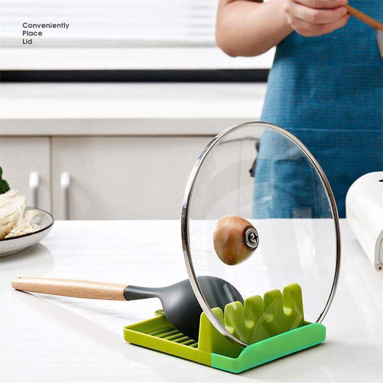 Picture of Kitchen Spoon Holders Pot Lid Rack Pot Lid Cooking Tool Tableware Storage Rack Chopsticks Holder Non-slip Spoons Pad Kitchen Utensil