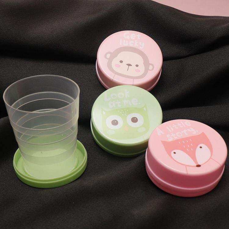 Picture of 1 Pcs cute Outdoor Portable Foldable Water cup Mouthwash Retractable Environmentally friendly Cartoon Travel  Cup