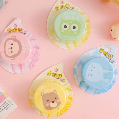Picture of 1 Pcs cute Outdoor Portable Foldable Water cup Mouthwash Retractable Environmentally friendly Cartoon Travel  Cup