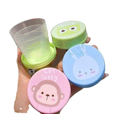 Picture of 1 Pcs cute Outdoor Portable Foldable Water cup Mouthwash Retractable Environmentally friendly Cartoon Travel  Cup