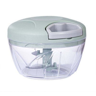 Picture of Manual Mini Handy Plastic  Vegetable Chopper Handy Quick Cutter For Kitchen, 3 Blade Stainless Steel, Pull String - 350Ml