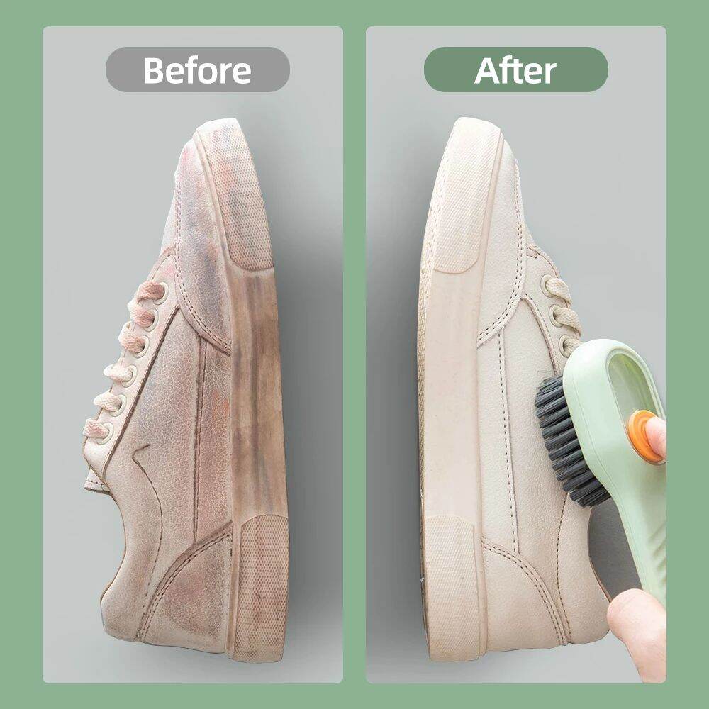 Picture of Multifunctional Shoe Brush Automatic Liquid Discharge Smooth Handle OEM Soft-Bristled Laundry Clothing Soap Dispensing Brush