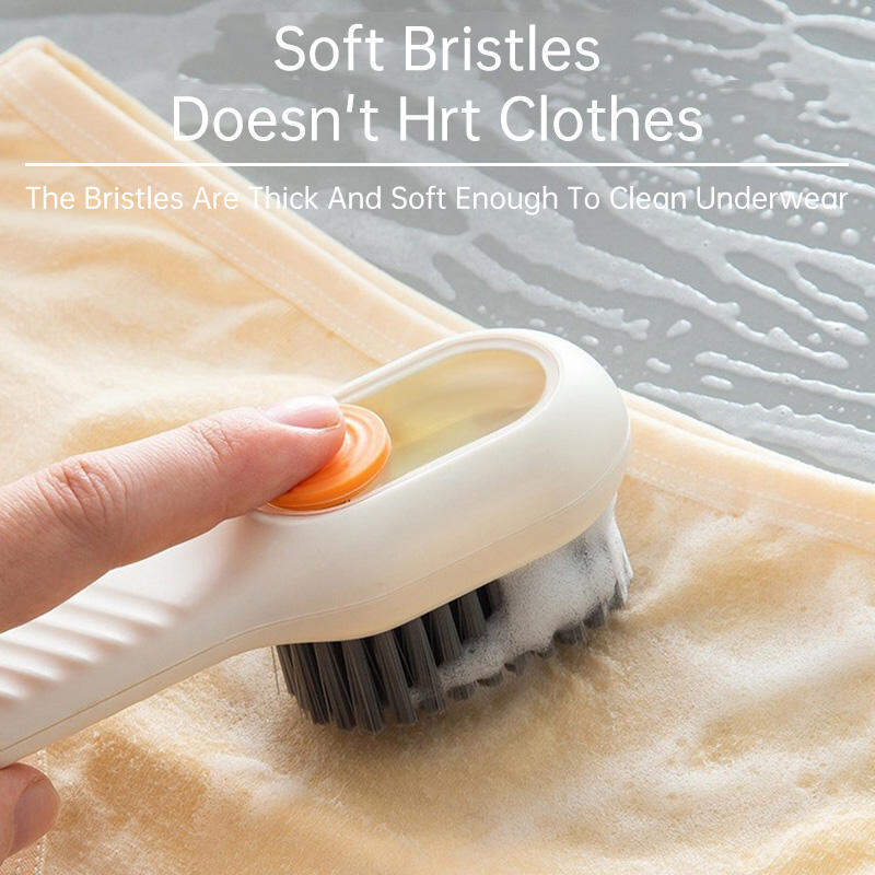 Picture of Multifunctional Shoe Brush Automatic Liquid Discharge Smooth Handle OEM Soft-Bristled Laundry Clothing Soap Dispensing Brush