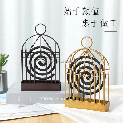 Picture of Creative Bird Cage Mosquito Coil Rack Home Summer Artifact Mosquito Coil Tray Bedroom Desktop Decoration Holder