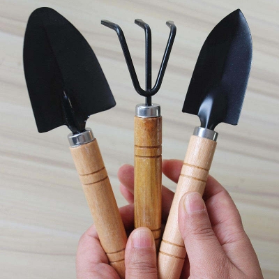 Picture of 3Pcs Set Gardening Tools Raise Flowers Rake Planting Vegetables Flowers Succulent Small Shovel Tool Shovel Potting Supplies