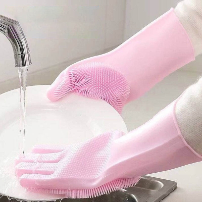 Picture of Magic cleaning kitchen household dishwashers Waterproof cleaning household Silicon Dishwashing Gloves