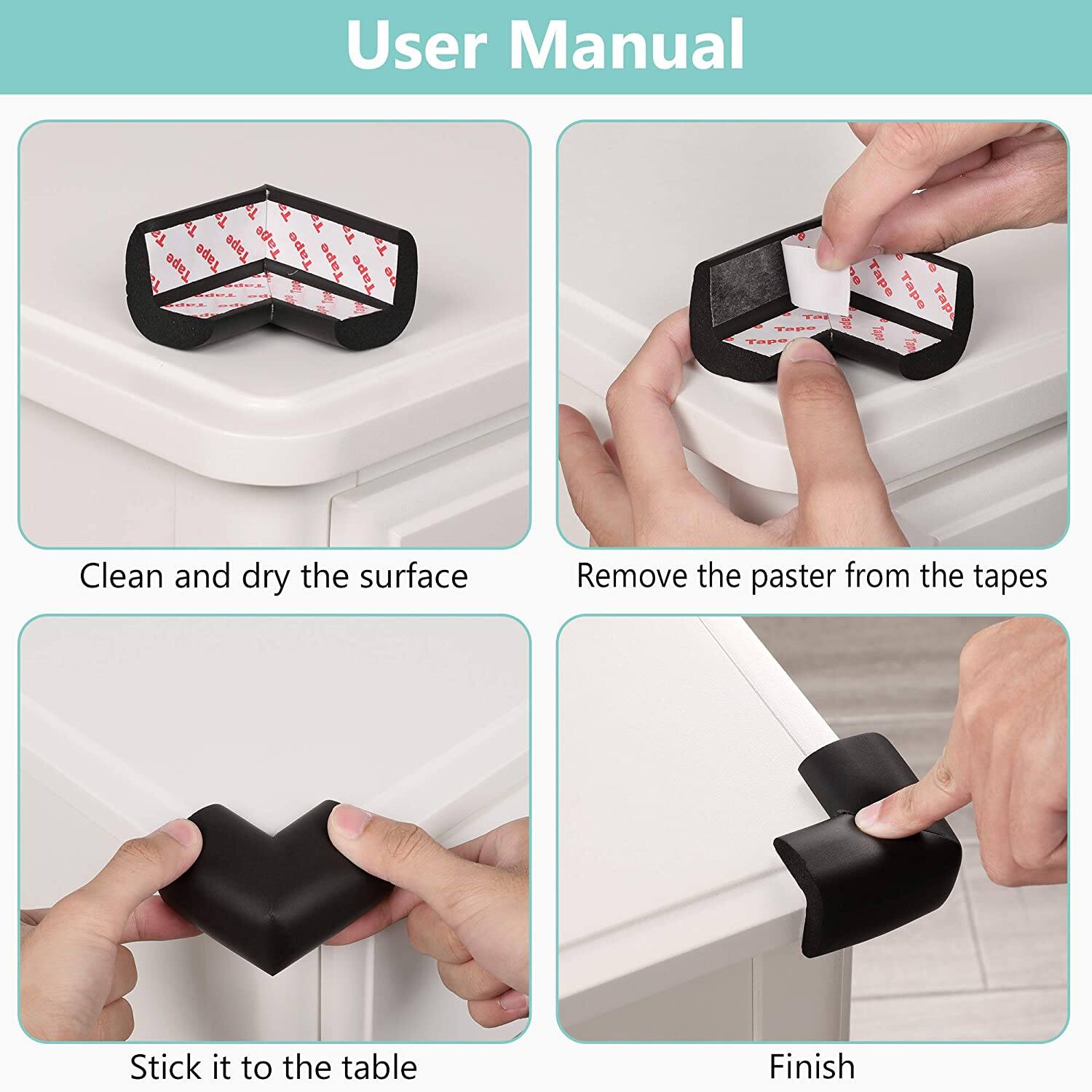 Picture of 4 Pcs Set Corner Protector for Baby Clear Furniture Table Corner Protectors Child Safety Table Corner Guards