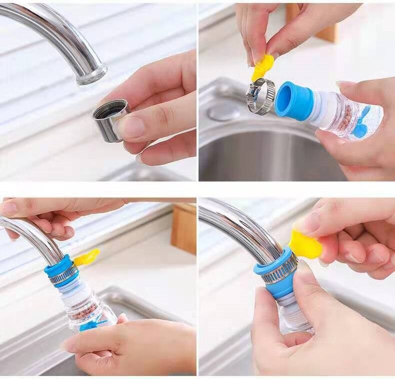 Picture of 360 Degree water filter Faucet Extender Water Saving Splash-proof Kitchen Faucets Water Filter Cartridge and Carbon Block