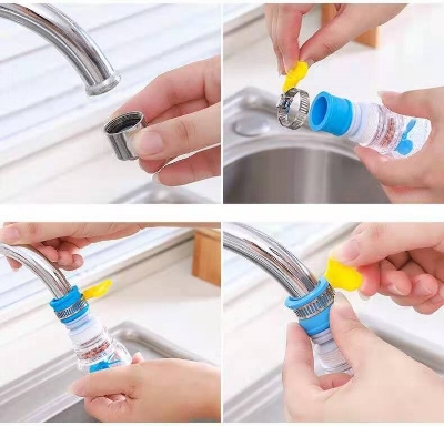 Picture of 360 Degree water filter Faucet Extender Water Saving Splash-proof Kitchen Faucets Water Filter Cartridge and Carbon Block