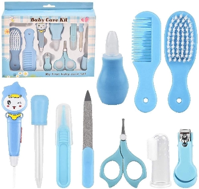 Picture of 10pcs Children Toddler Baby Care Tools Set Nail Trimmer, Comb, Toothbrush & Baby Healthcare Grooming Kit