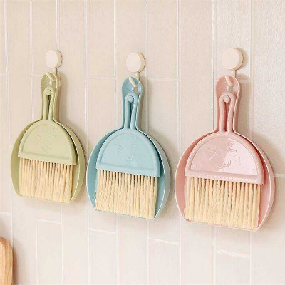 Picture of Home Desktop Mini Broom and Dustpan Set Computer Debris Cleaning Brush for Desk Small Broom With Dustpan Set For Home School Office Clean Brush
