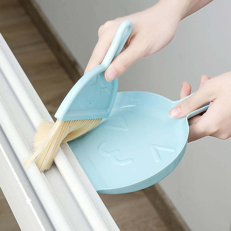 Picture of Home Desktop Mini Broom and Dustpan Set Computer Debris Cleaning Brush for Desk Small Broom With Dustpan Set For Home School Office Clean Brush