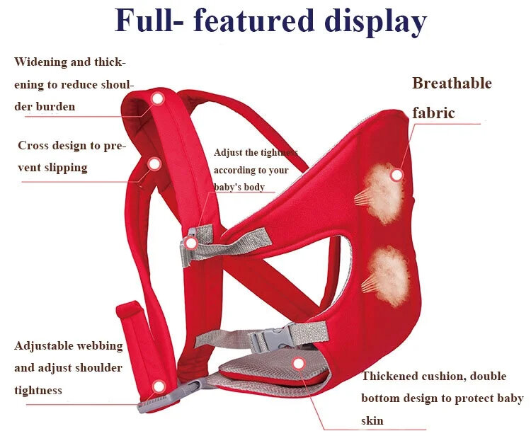 Picture of High Quality Baby hands free Baby Wrap Carrier Infant and Child Sling Simple Pre-Wrapped Holder for Baby wearing newborns