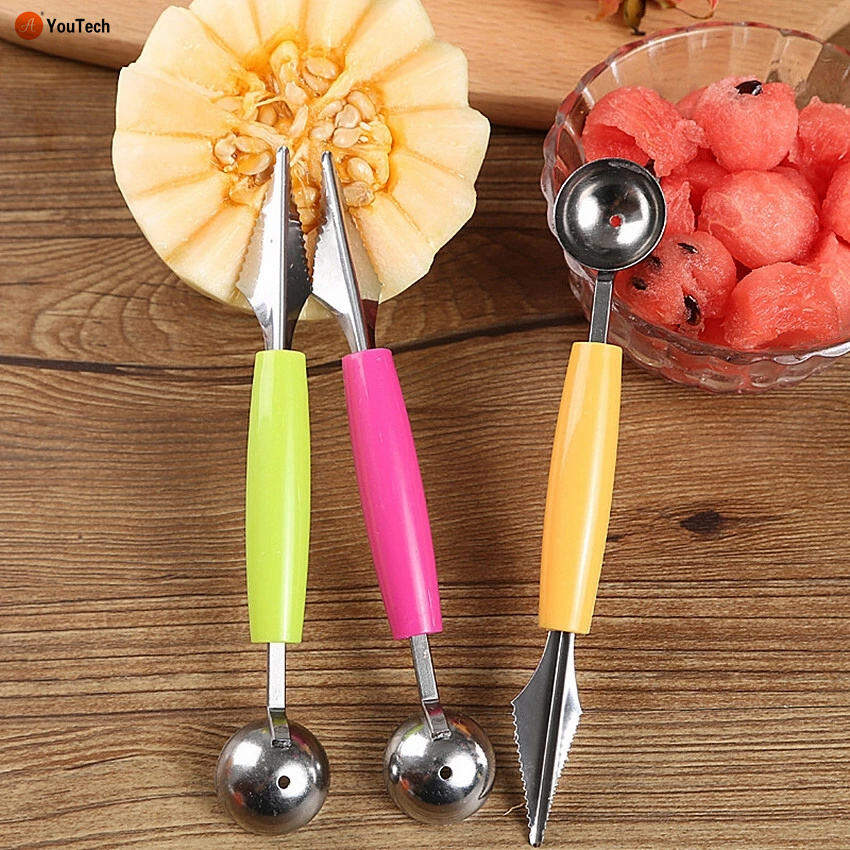 Picture of 2 in 1 Ice Cream Ball Spoon & Melon Baller Stainless Steel Watermelon Carving Knife & Fruit Digging Spoon (1 pcs)