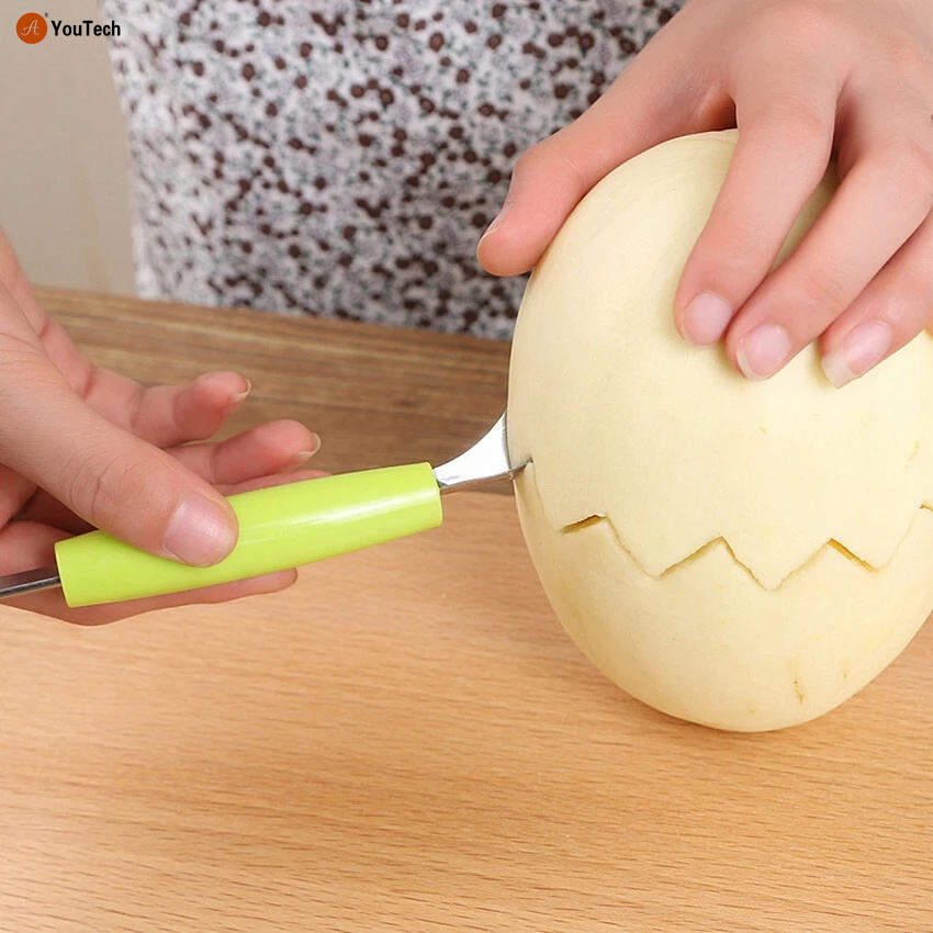 Picture of 2 in 1 Ice Cream Ball Spoon & Melon Baller Stainless Steel Watermelon Carving Knife & Fruit Digging Spoon (1 pcs)