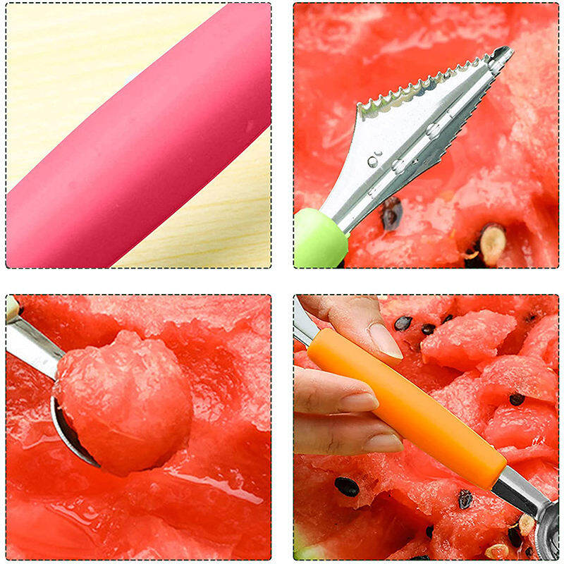 Picture of 2 in 1 Ice Cream Ball Spoon & Melon Baller Stainless Steel Watermelon Carving Knife & Fruit Digging Spoon (1 pcs)